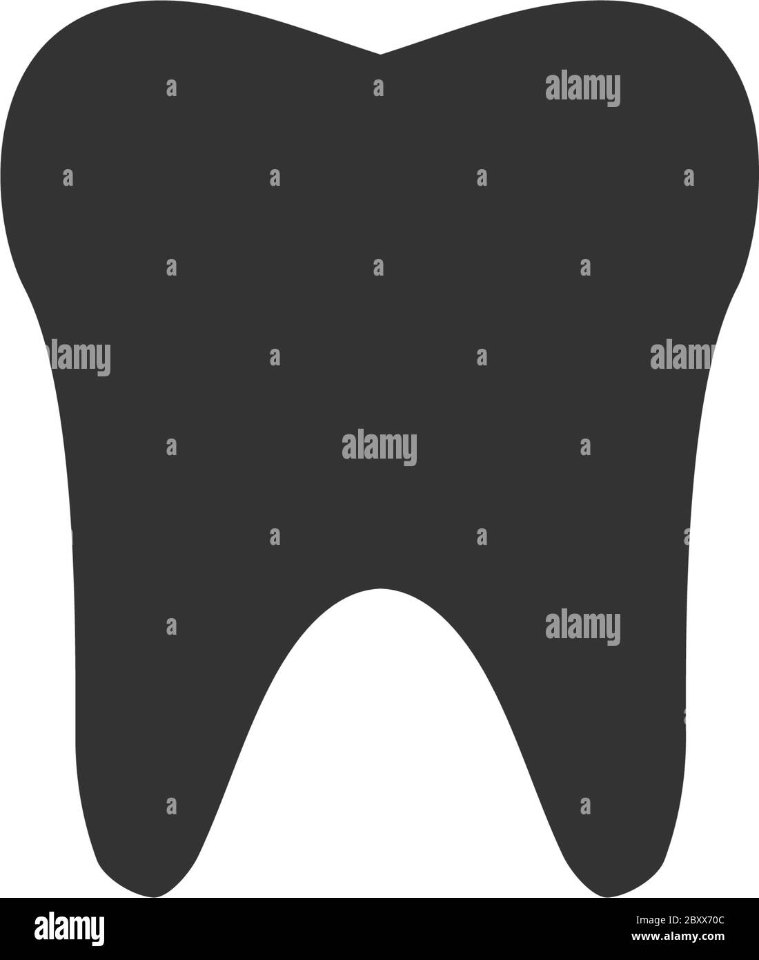 Tooth. Black Icon Flat on white background Stock Vector Image & Art - Alamy