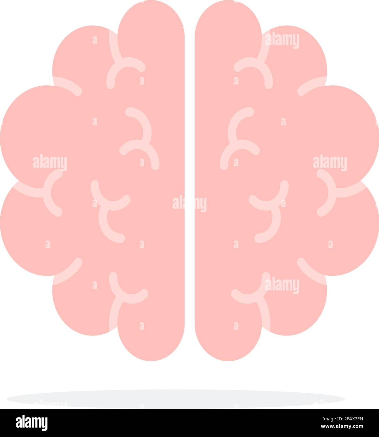Human brain vector flat material design isolated object on white background. Stock Vector