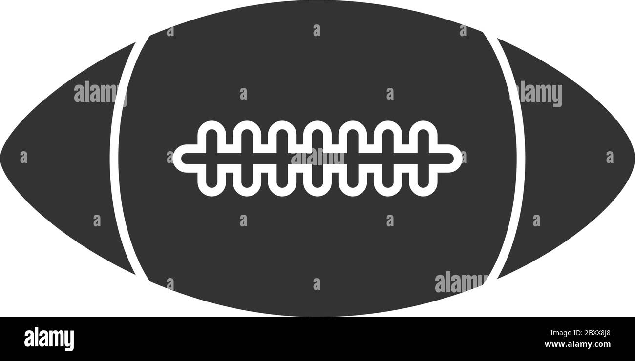 Rugby ball. Black Icon Flat on white background Stock Vector Image & Art Alamy