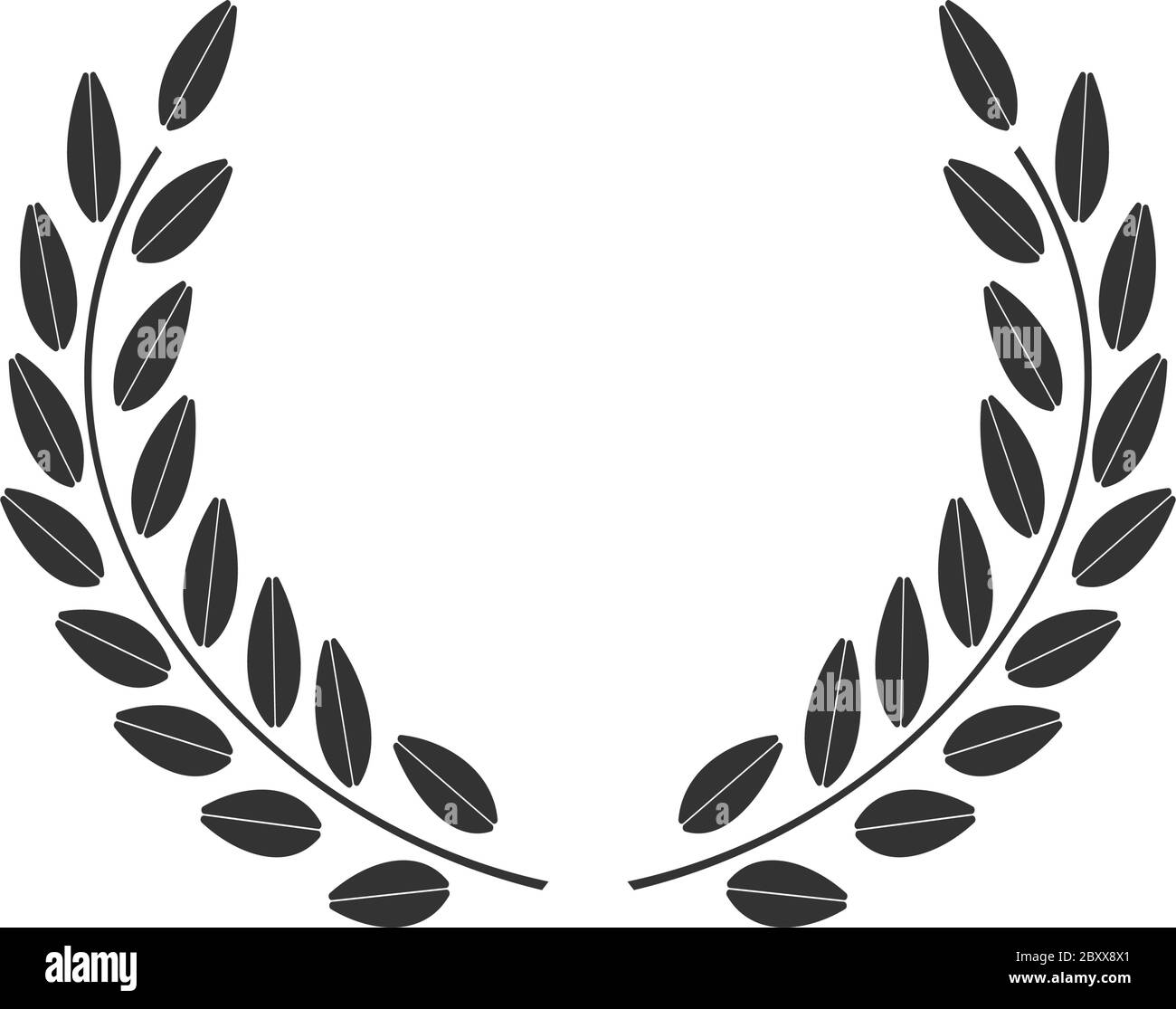Laurel wreath. Black Icon Flat on white background Stock Vector Image ...