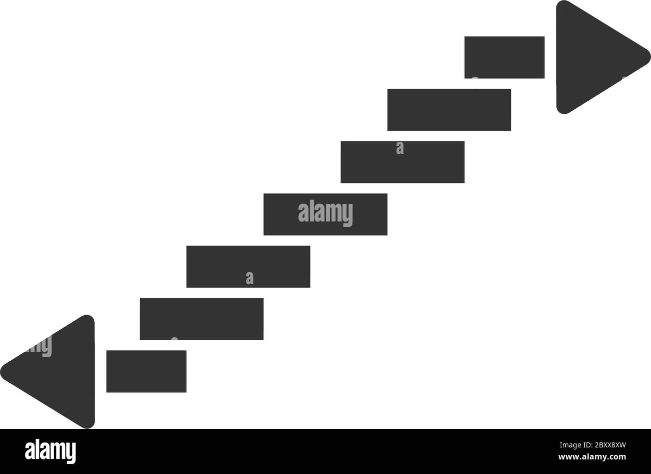 Stairs. Black Icon Flat on white background Stock Vector