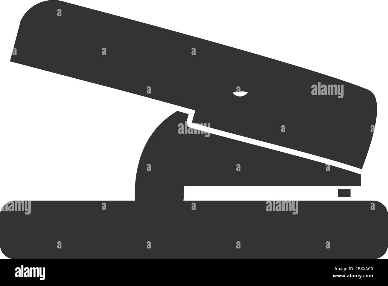Hole puncher. Black Icon Flat on white background Stock Vector