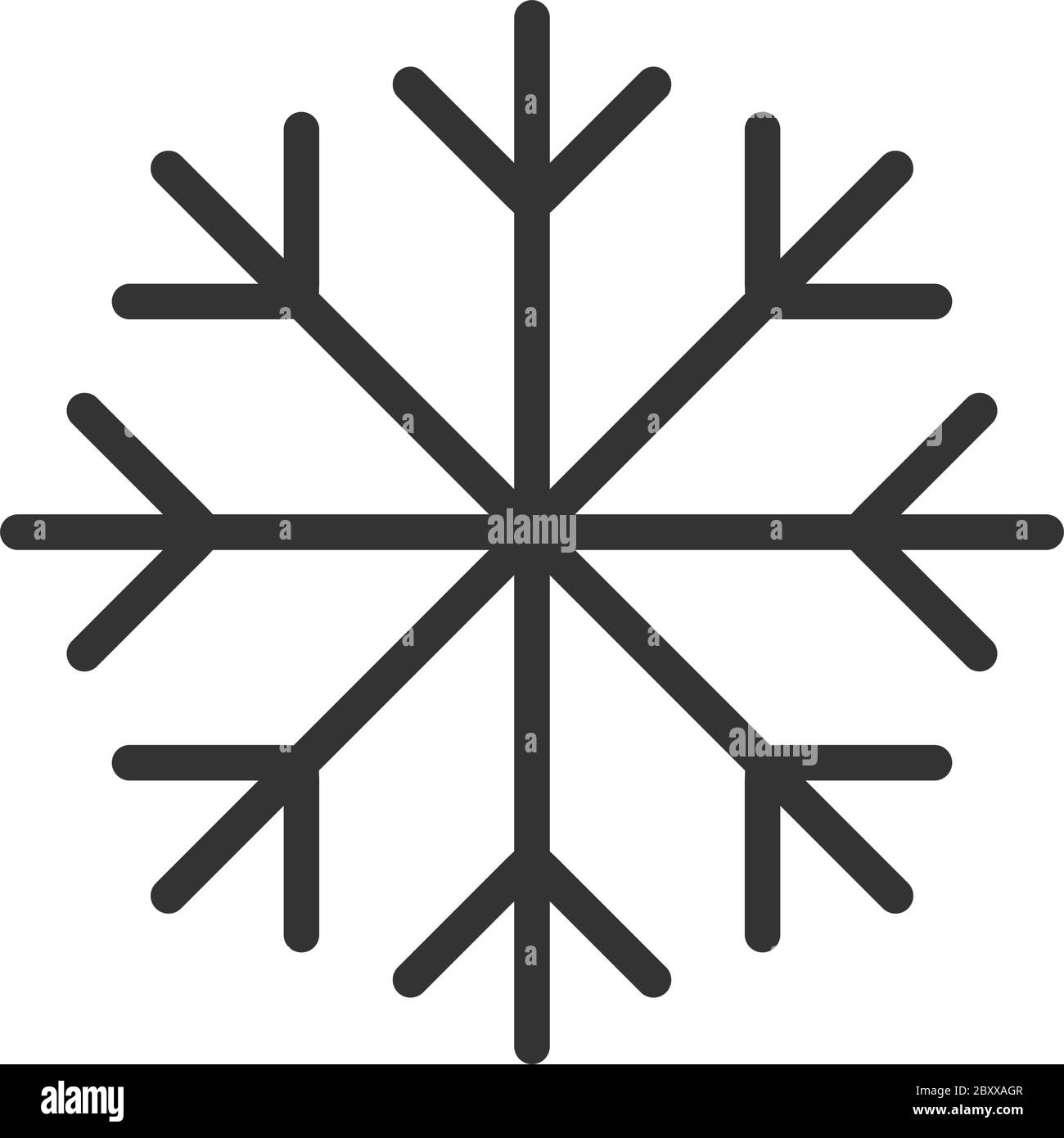Snowflake. Black Icon Flat on white background Stock Vector Image & Art ...