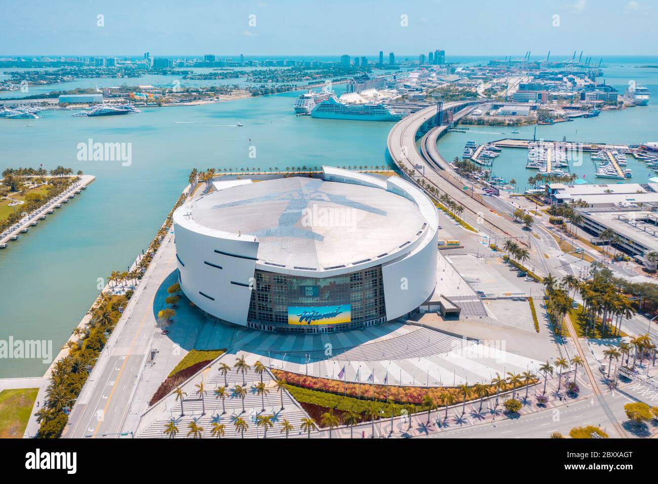 American Airlines Arena - Downtown Miami Stock Photo