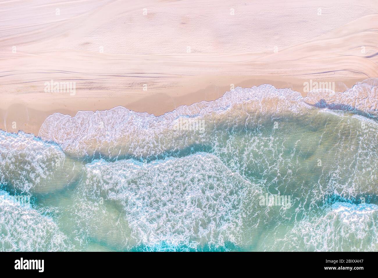 White sand beach in Miami Beach, Florida Stock Photo