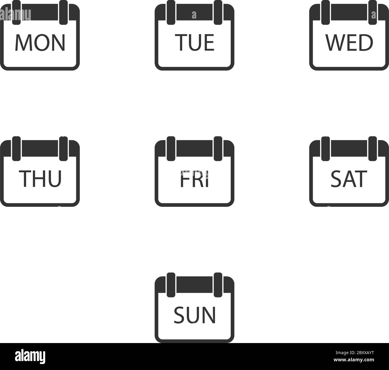 Calendar. Black Icon Flat on white background Stock Vector Image & Art