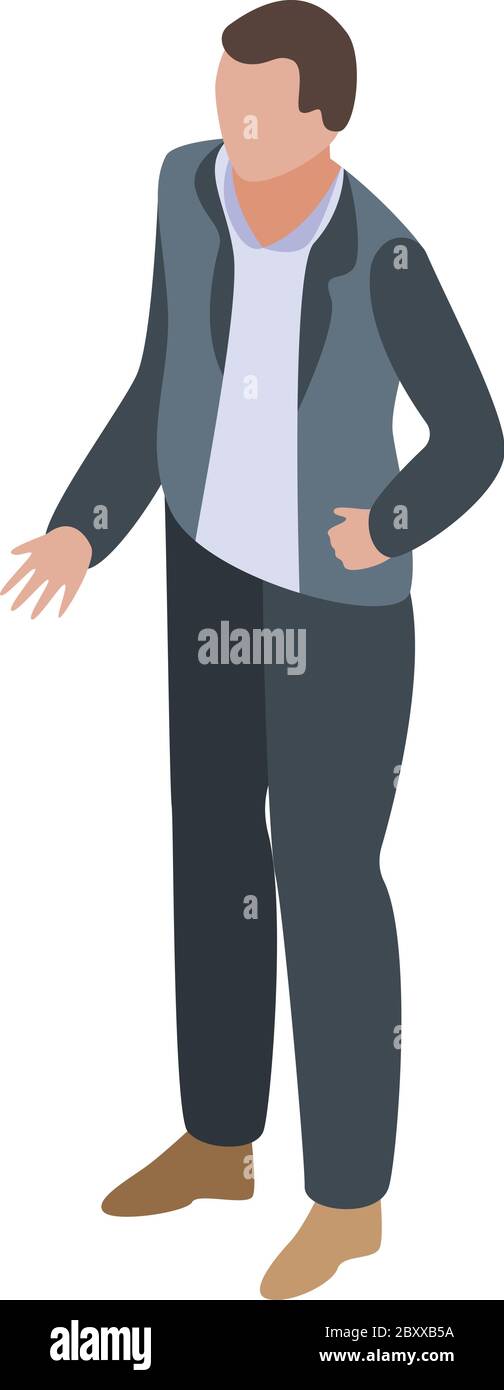 Scrivener man icon, isometric style Stock Vector