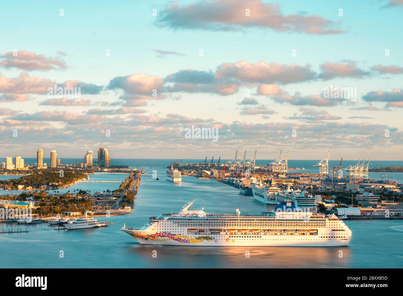 Cruise Ship - Miami Stock Photo