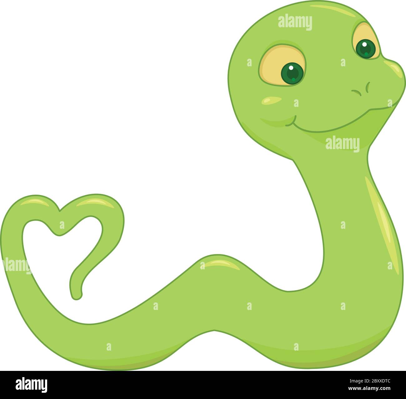 A cute snake with its tail curled in the shape of a heart Stock Vector  Image & Art - Alamy