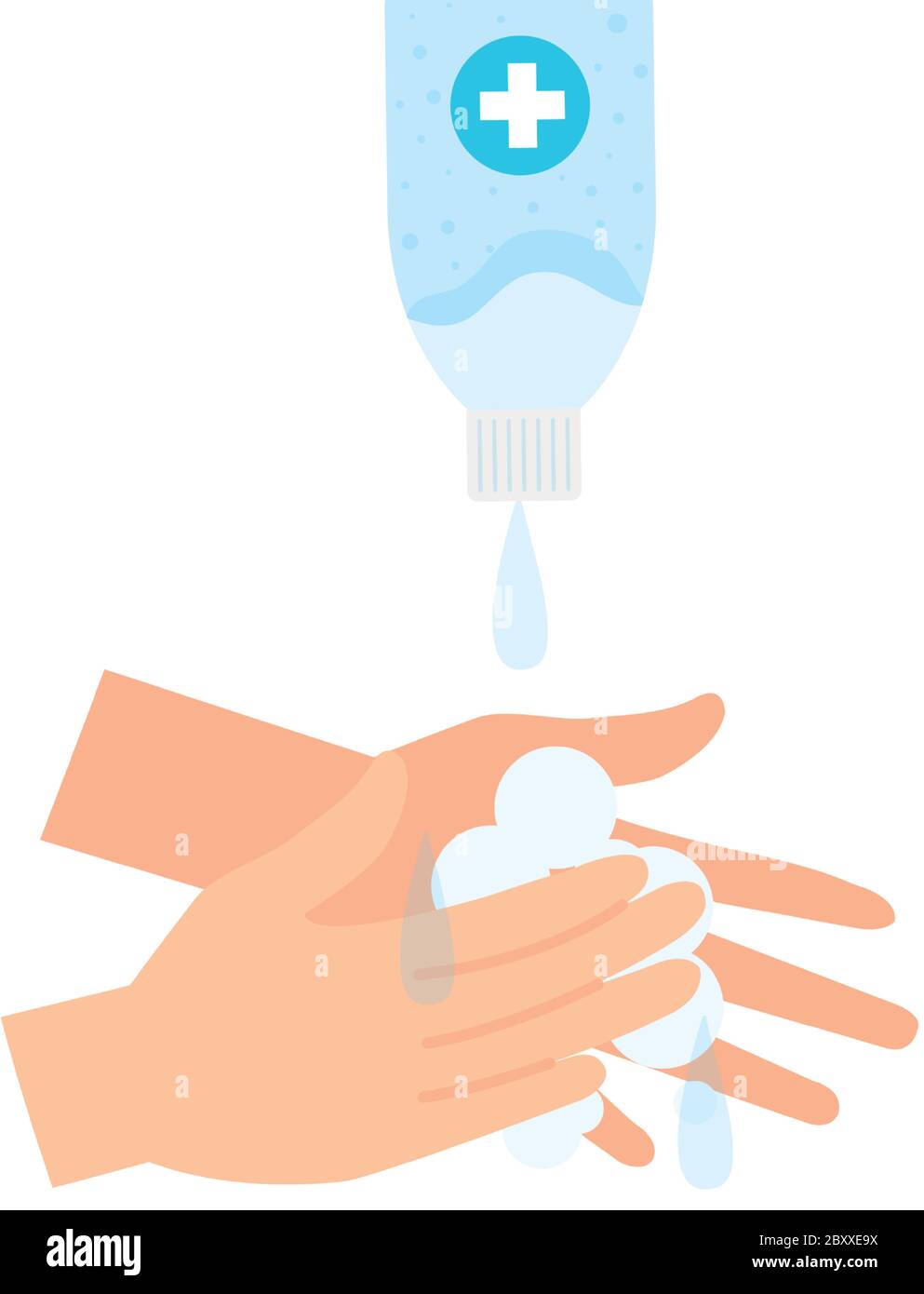 Hands washing with sanitizer bottle vector design Stock Vector Image ...