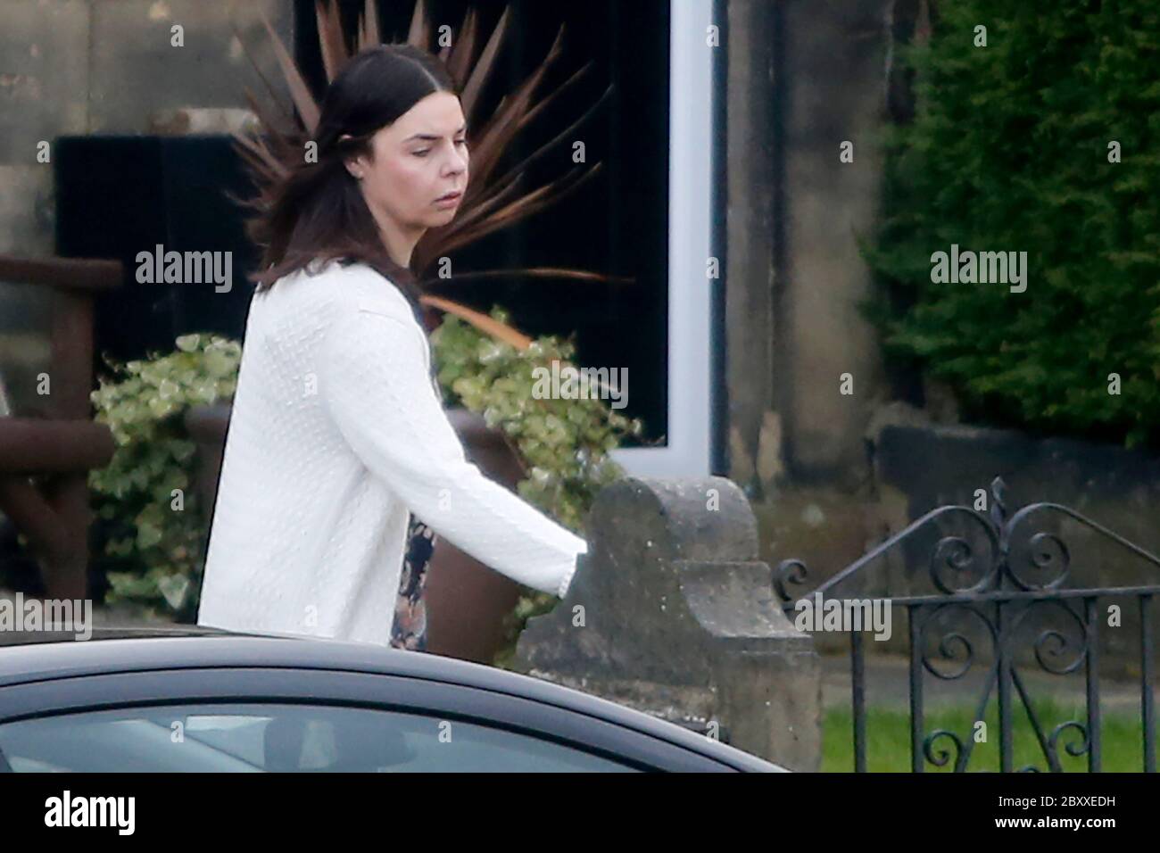 Joanne Lees heading to work Huddersfield, West Yorkshire. Joanne was partner to Peter Falconio, a British tourist from West Yorkshire who disappeared in the Australian outback in July 2001. April 2016 Stock Photo