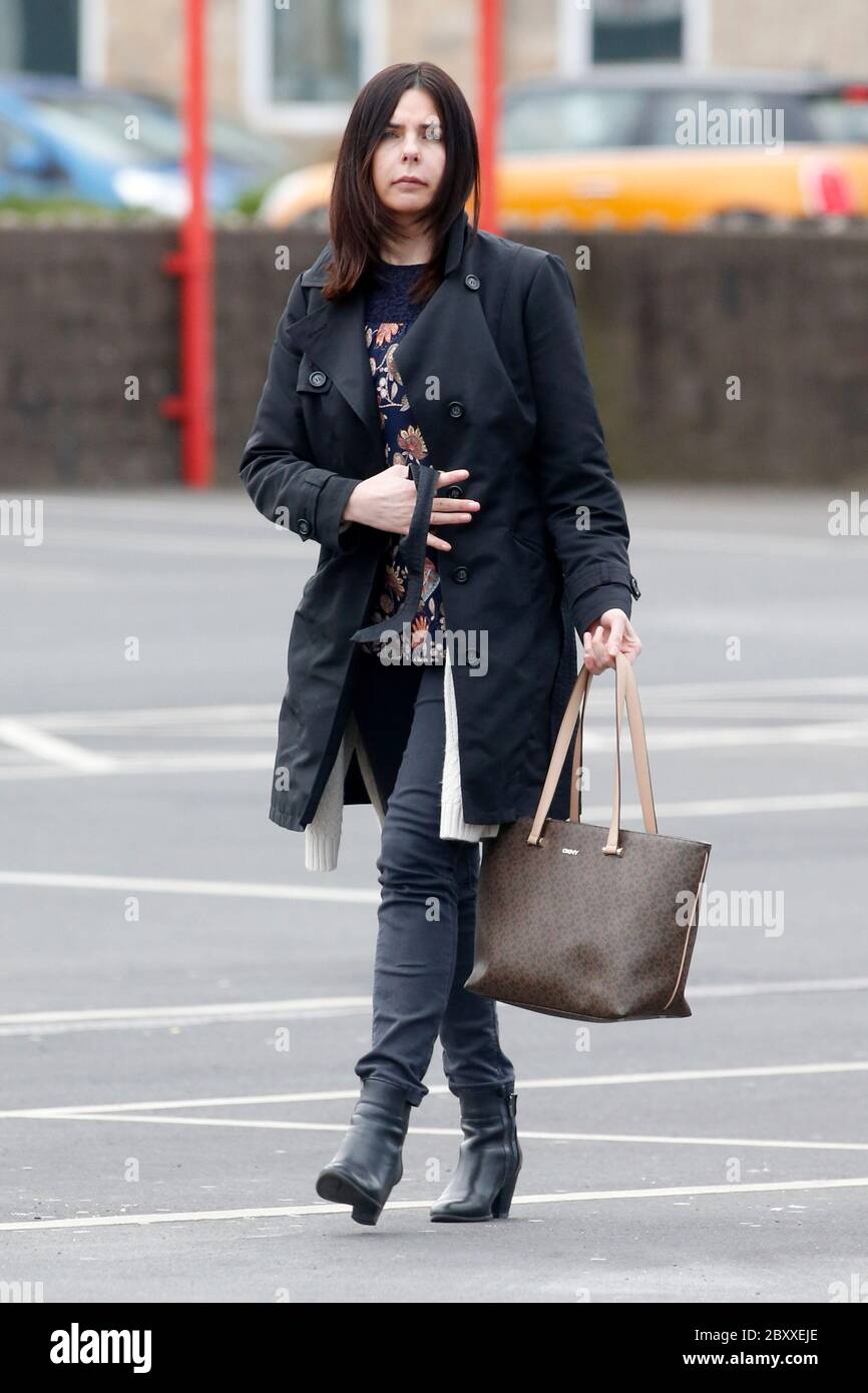 Joanne Lees heading to work Huddersfield, West Yorkshire. Joanne was partner to Peter Falconio, a British tourist from West Yorkshire who disappeared in the Australian outback in July 2001. April 2016 Stock Photo