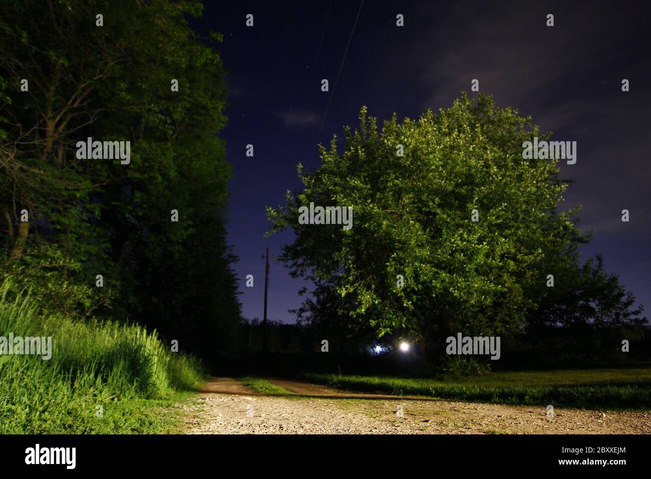 Dark Rural Lane Stock Photo - Alamy