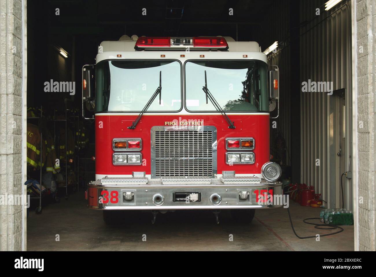 Parked fire truck hi-res stock photography and images - Alamy