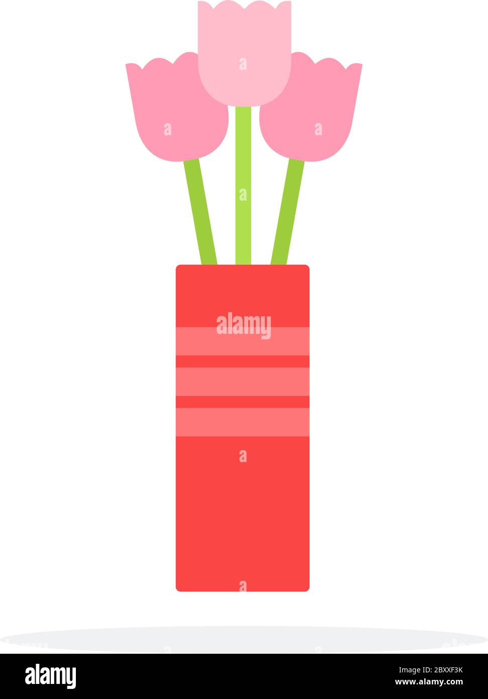 Flowers in a vase vector flat material design isolated object on white ...