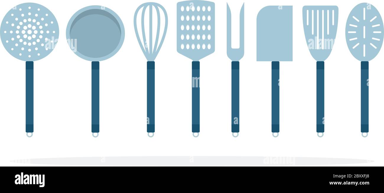 Kitchen appliances for cooking vector flat material design isolated object on white background. Stock Vector