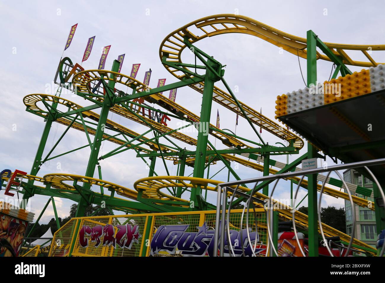 Roller coaster in Geneva, Switzerland Stock Photo