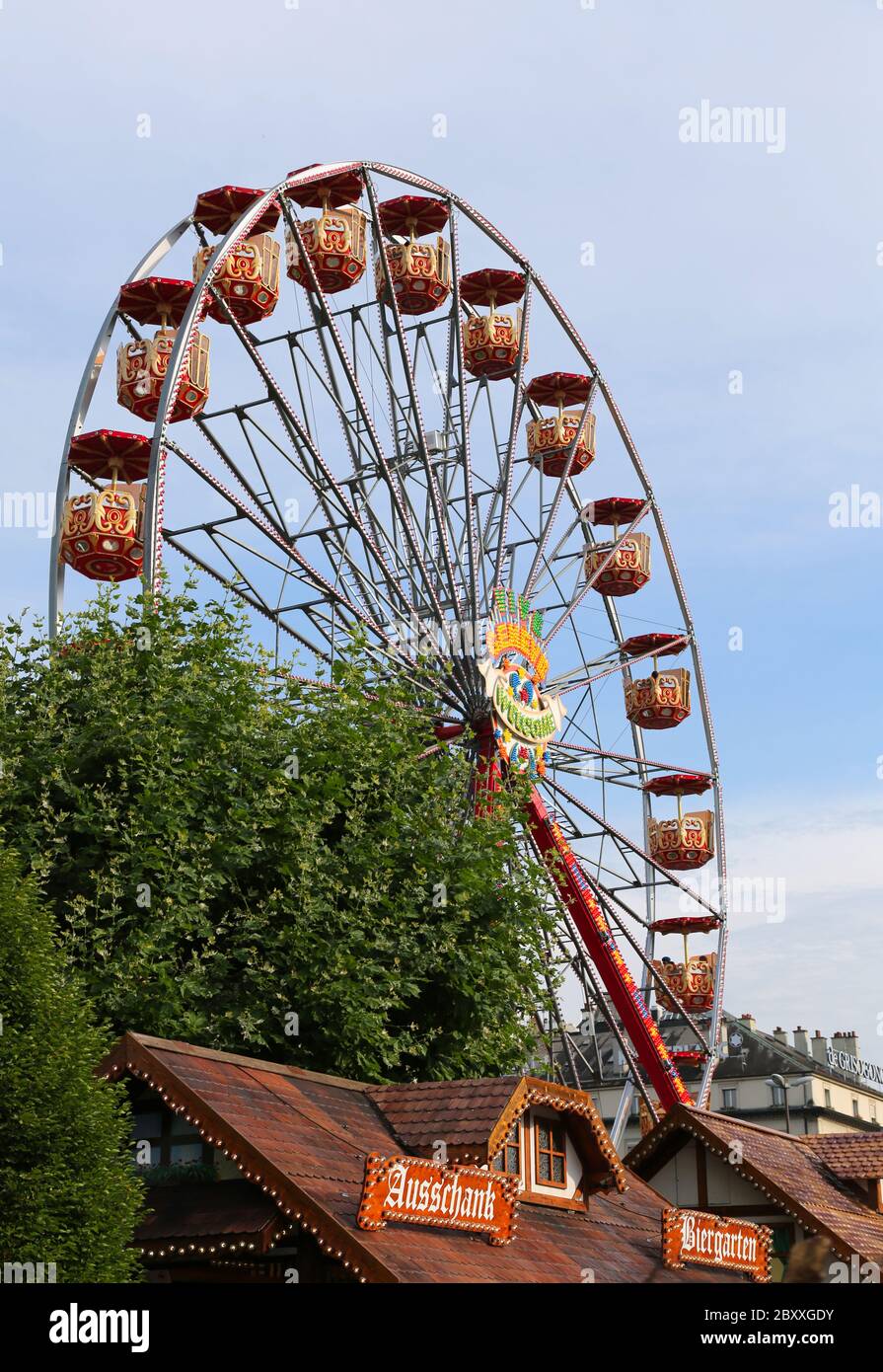 Giant wheel in Geneva, Switzerland Stock Photo