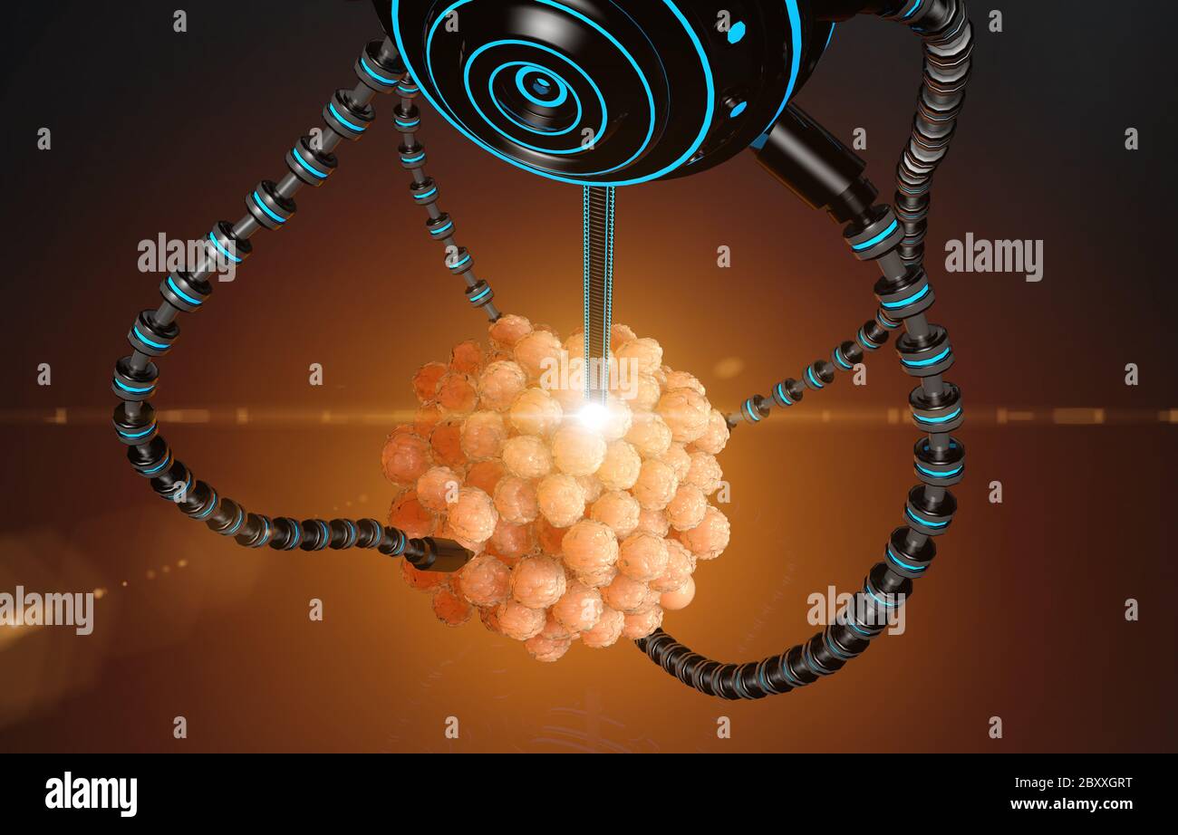 nanorobot fertilizes the cell egg. Medical concept anatomical future. 3d rendering Stock Photo