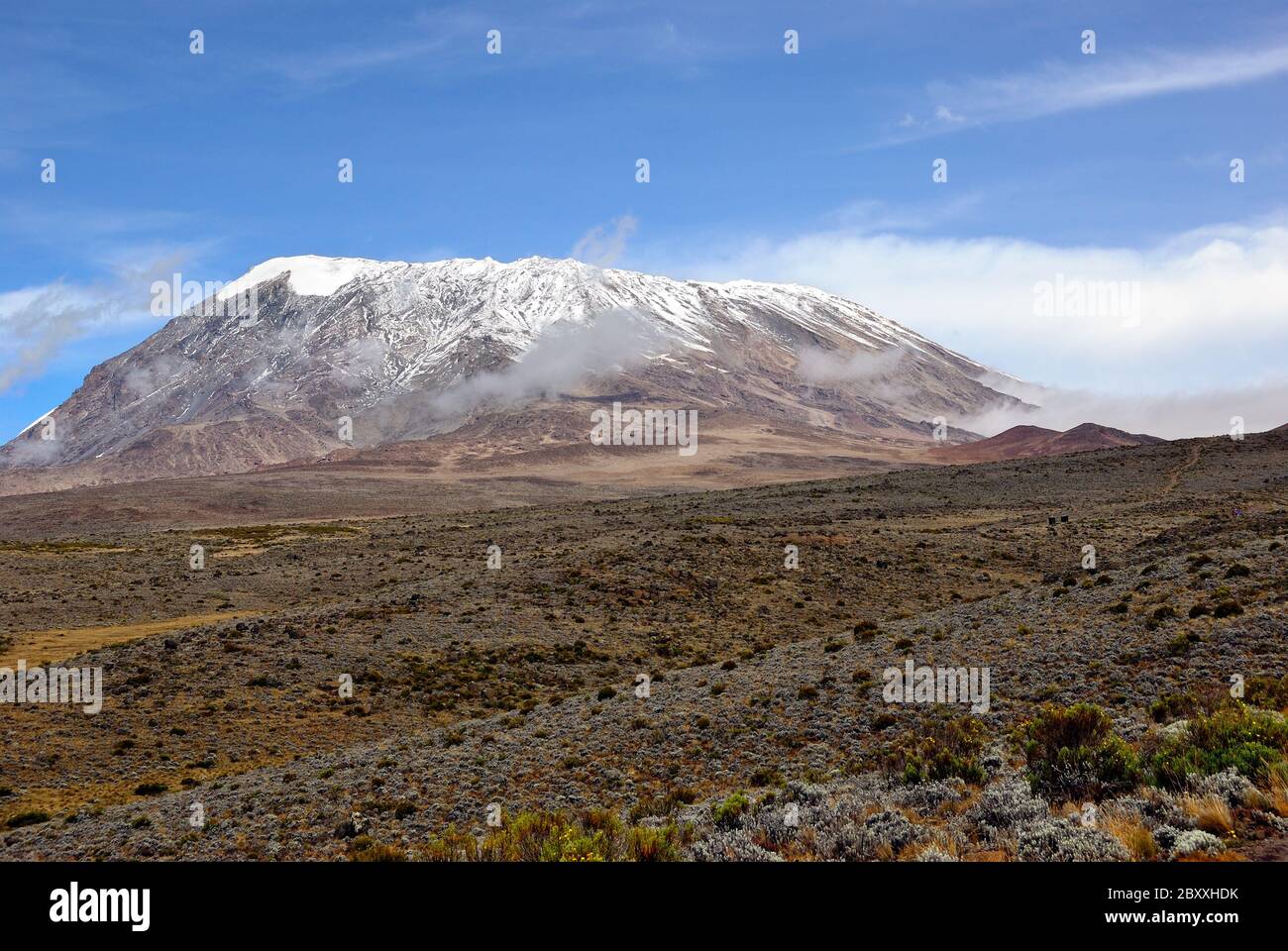 View on Uhuru peak, highest african point, worlds highest free standing