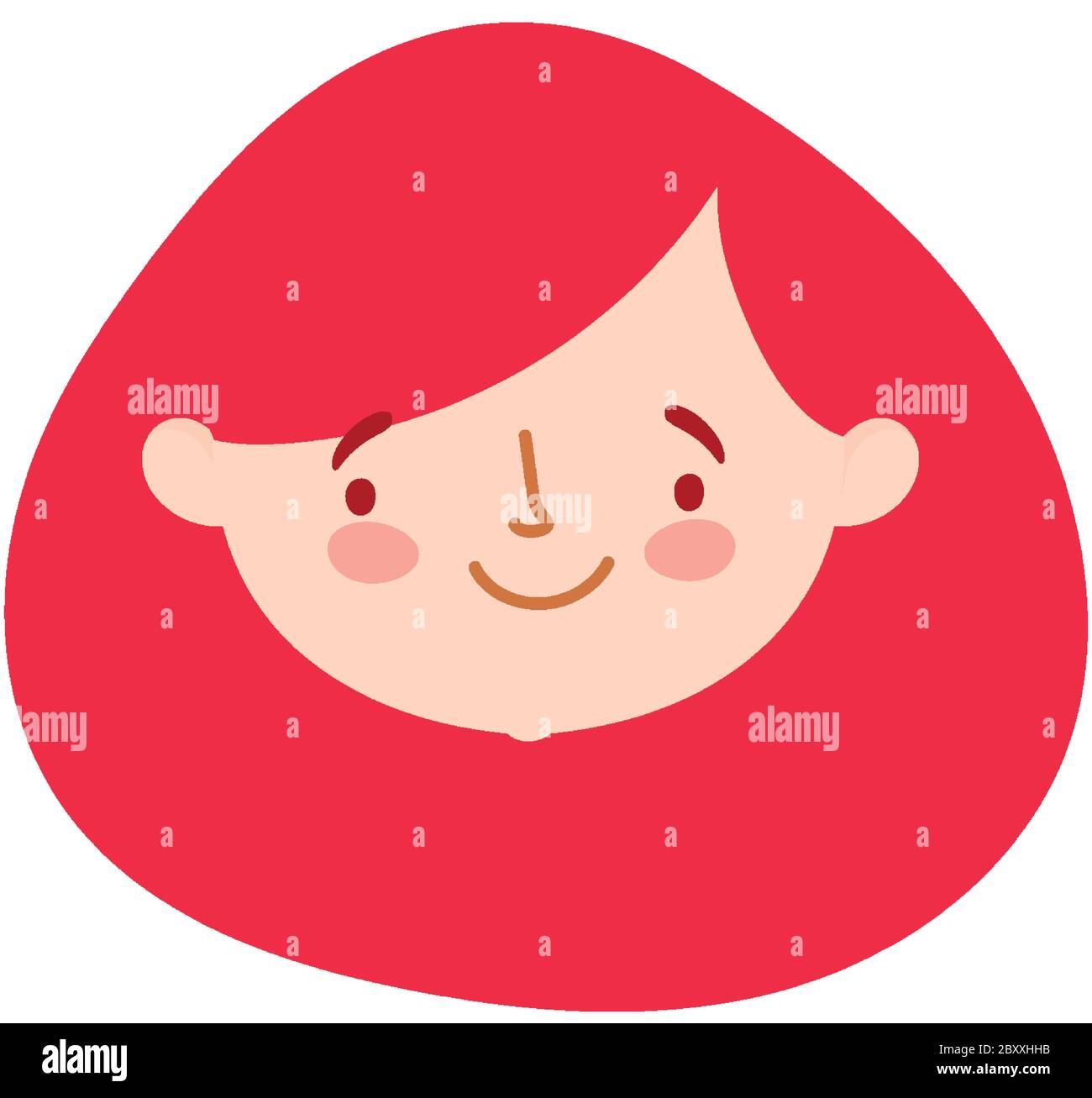 cute little girl face character cartoon isolated design icon vector ...
