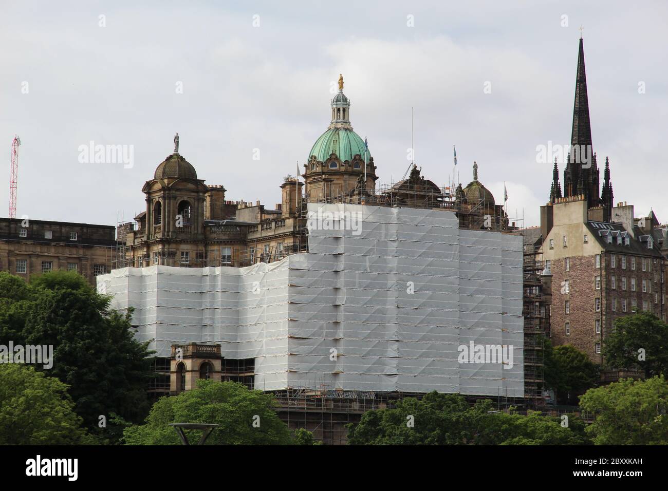 The Museum on the Mound in Edinburgh Under Scaffolding Stock Photo Alamy