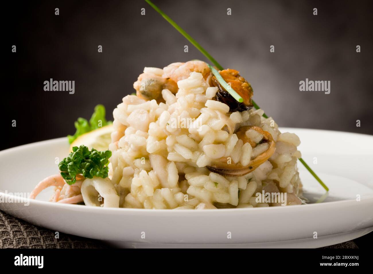 Risotto with Seafood Stock Photo Alamy