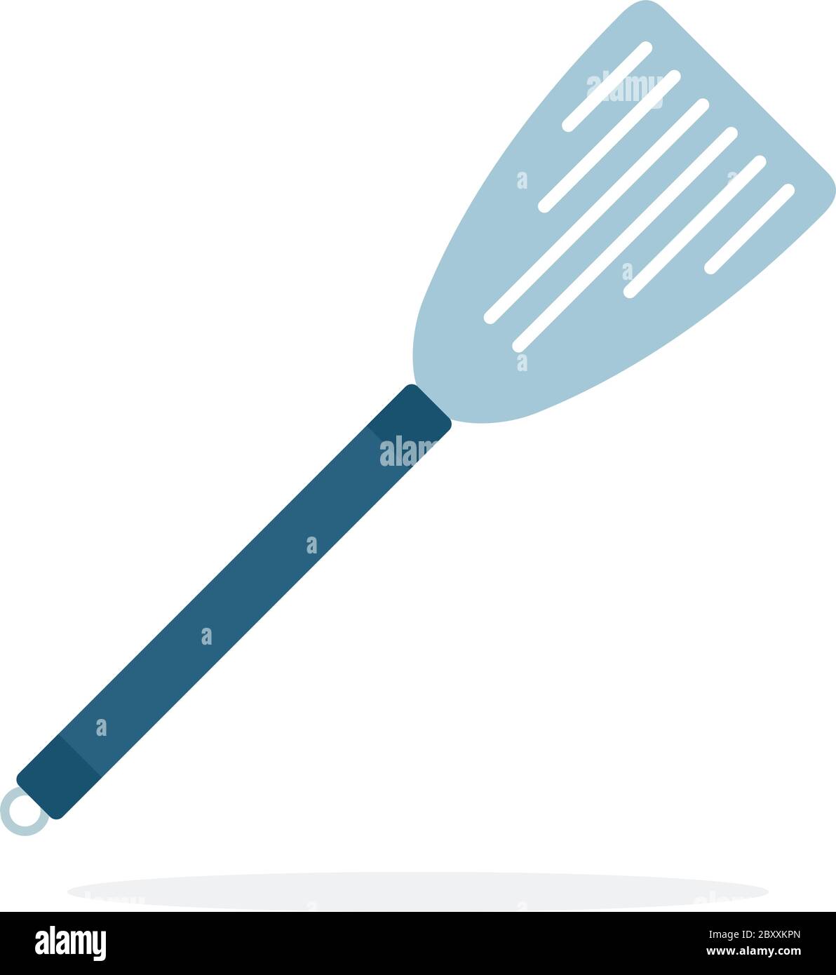 Spatula with slots vector flat material design isolated object on white background. Stock Vector