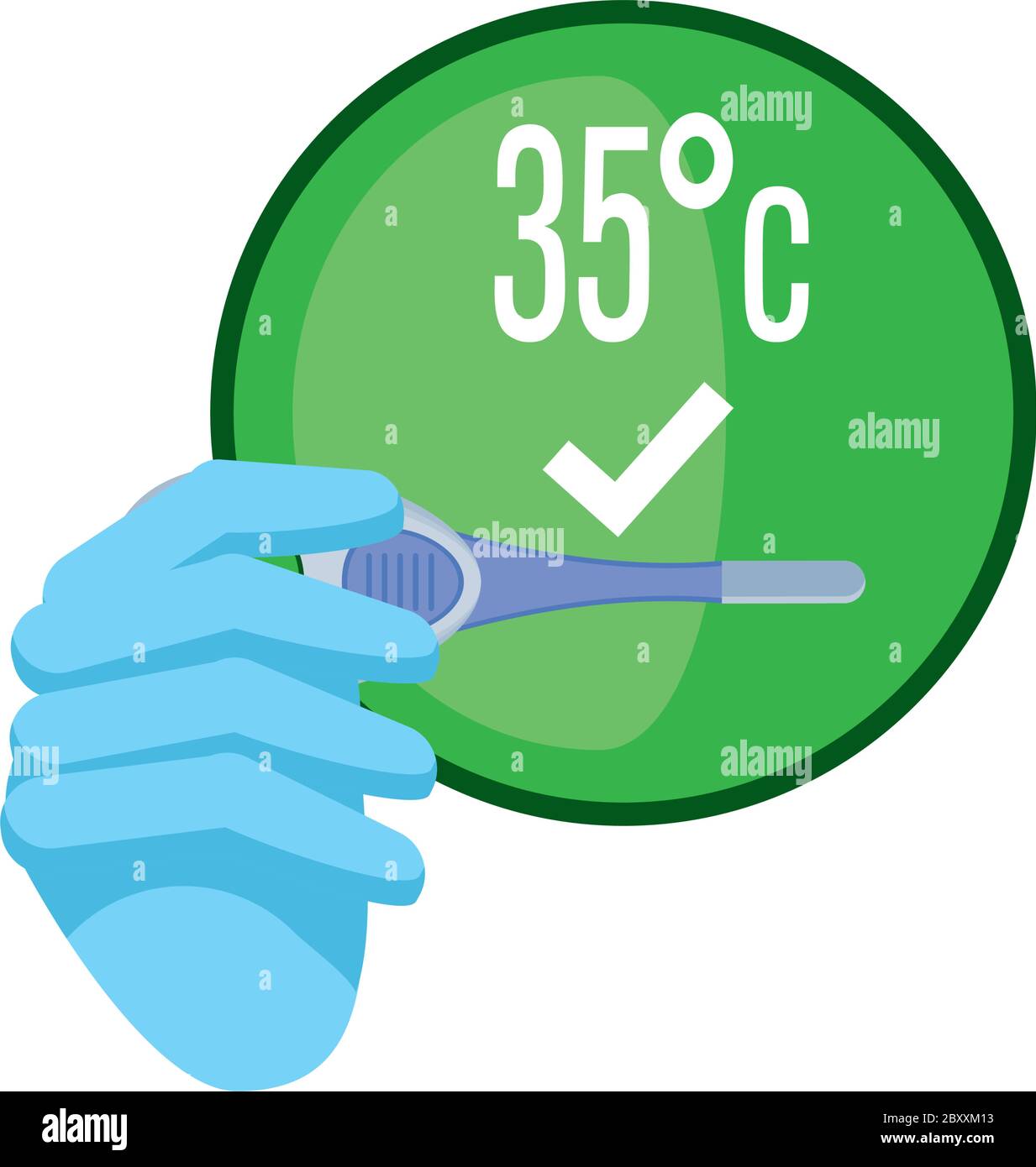 body thermometer detecting on white background vector illustration design Stock Vector