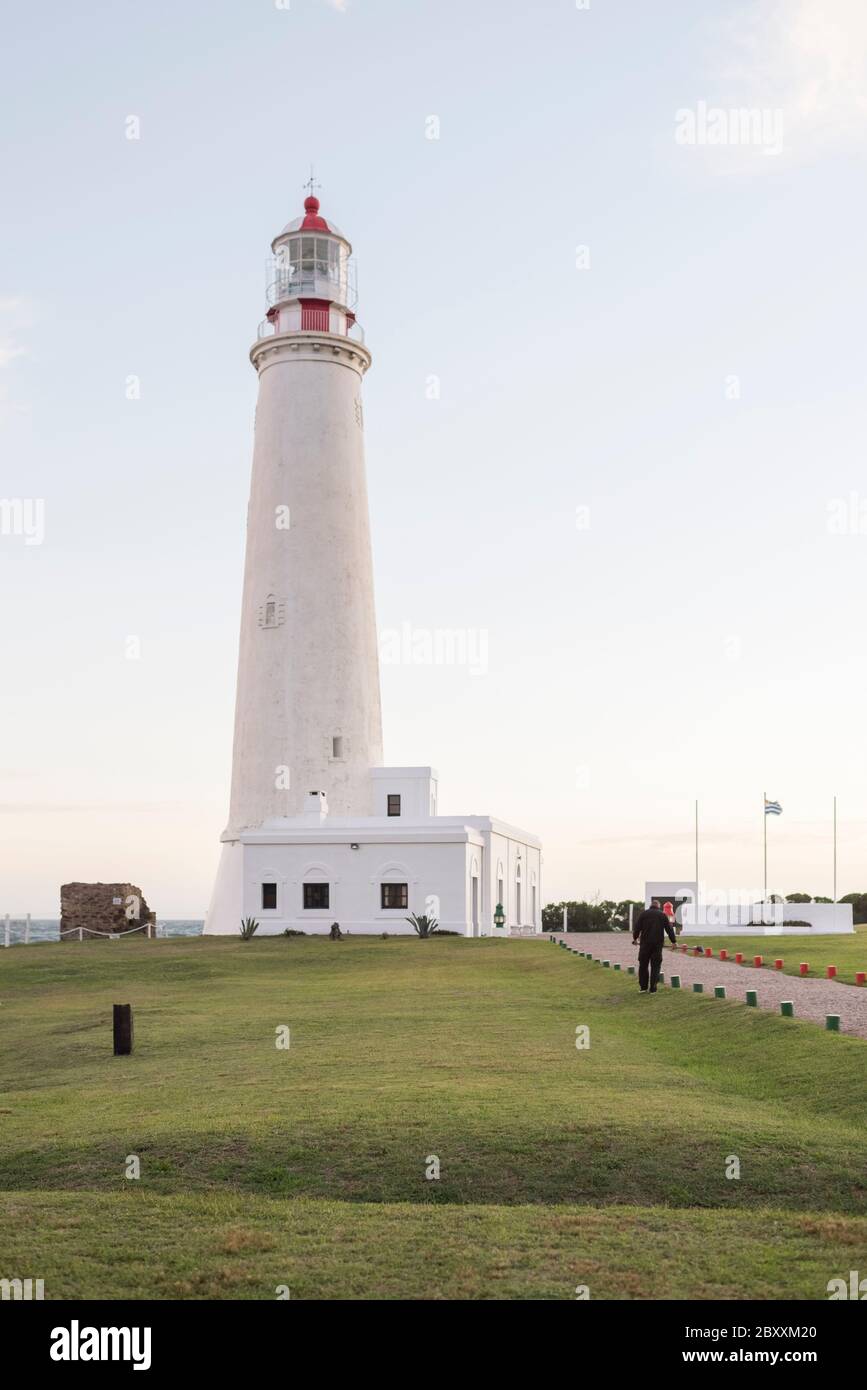 Lighthouse of Cabo de Santa Maria, an Uruguayan emblematic building declared National Historic Monument, located in La Paloma, Rocha, Uruguay Stock Photo