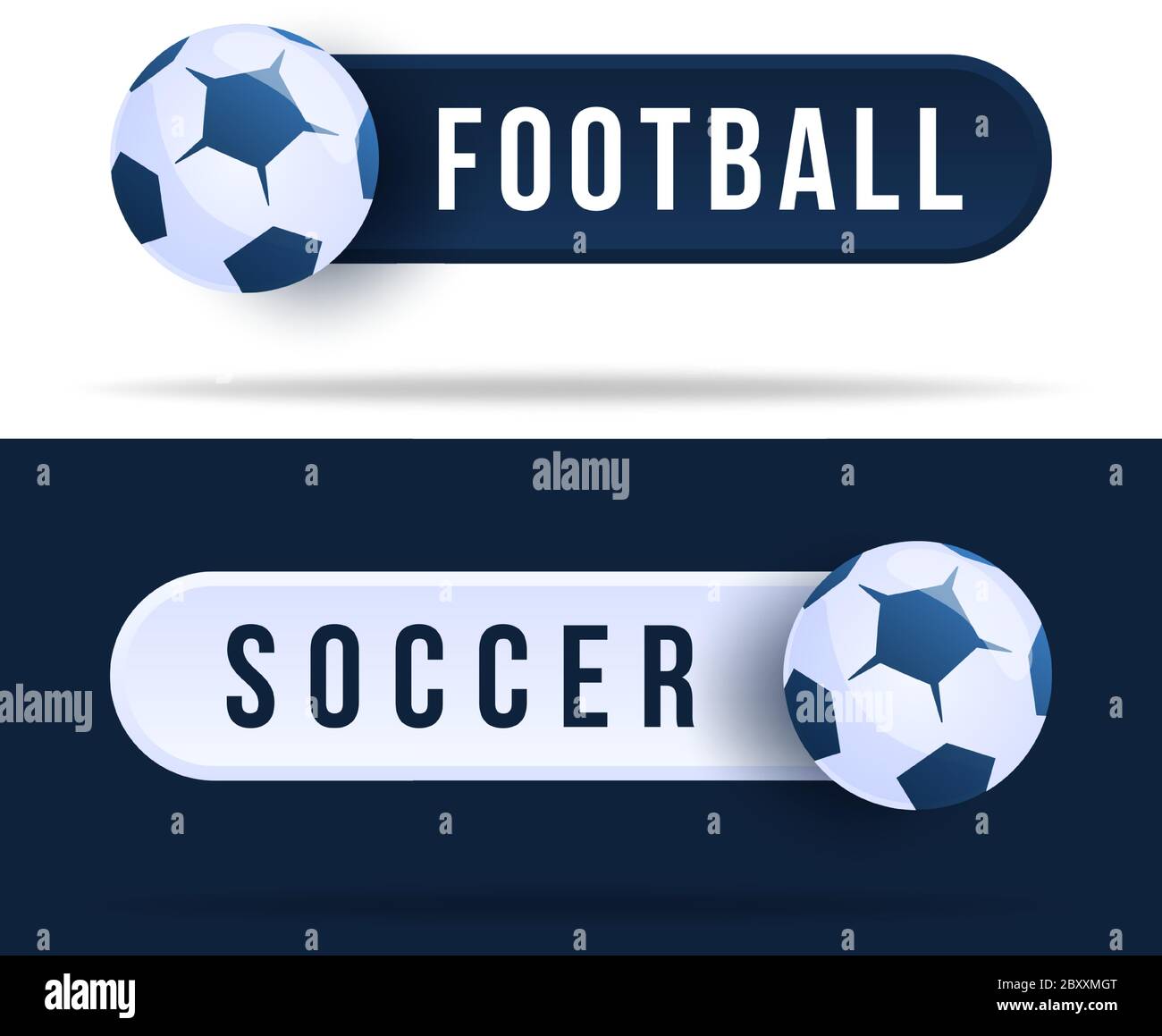 Football or soccer toggle switch buttons. Vector illustration with