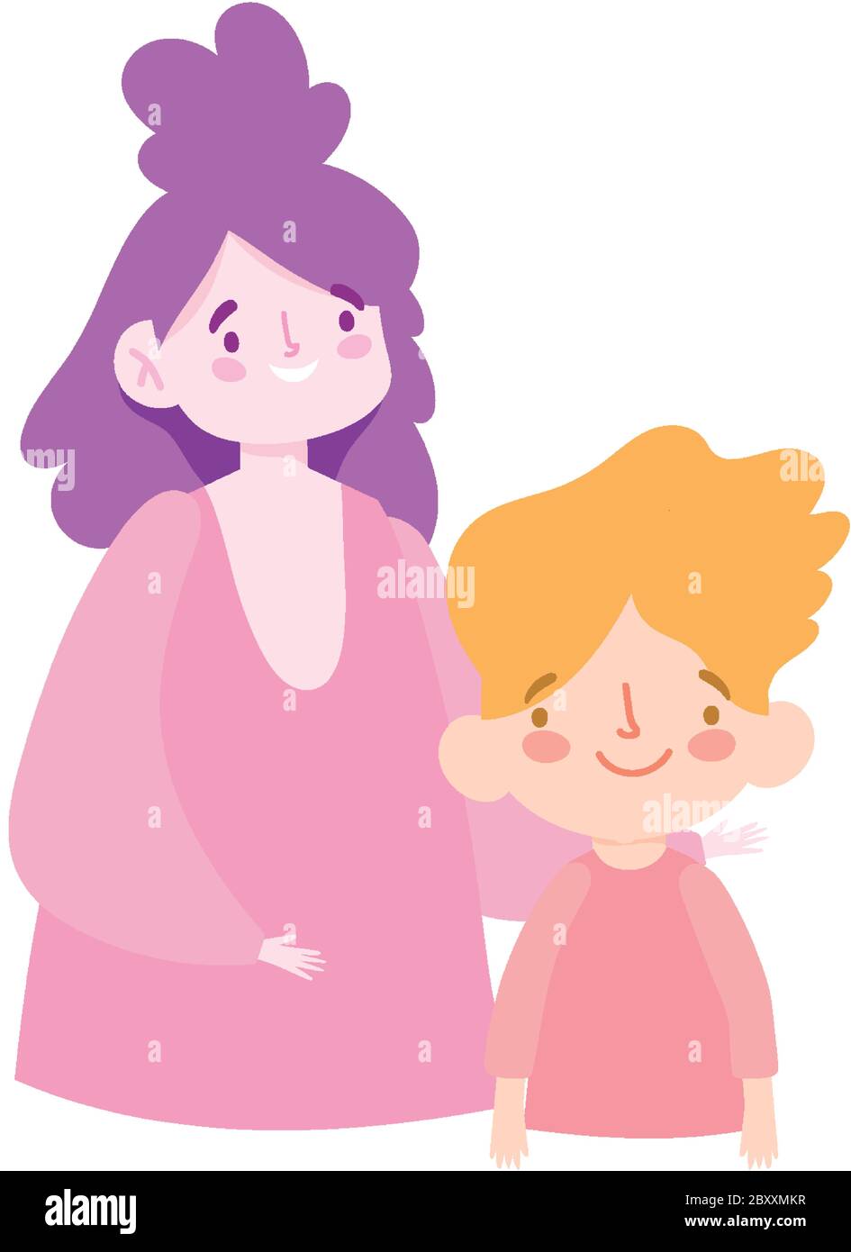 mother and son boy cartoon character portrait design vector illustration  Stock Vector Image & Art - Alamy