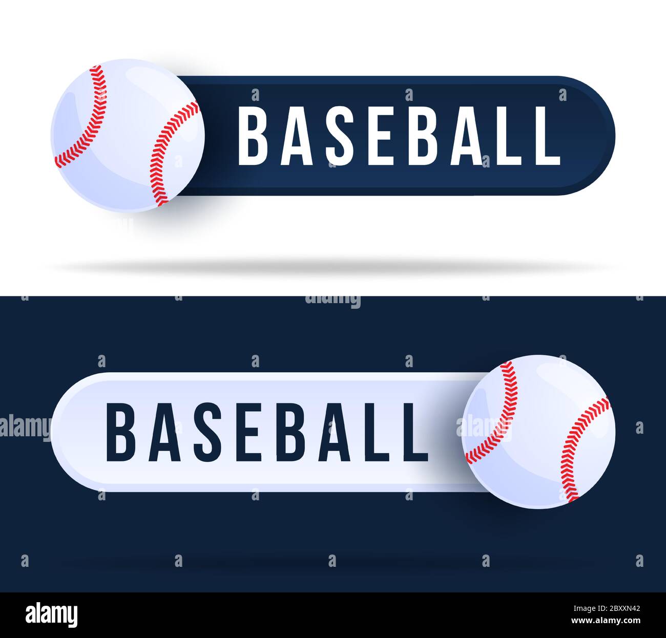 Baseball toggle switch buttons. Vector illustration with basketball