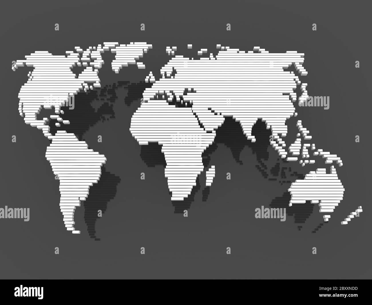 world map black grey Stock Photo