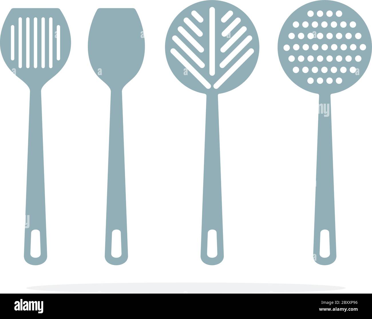 Skimmer for cooking vector flat material design isolated object on white background. Stock Vector