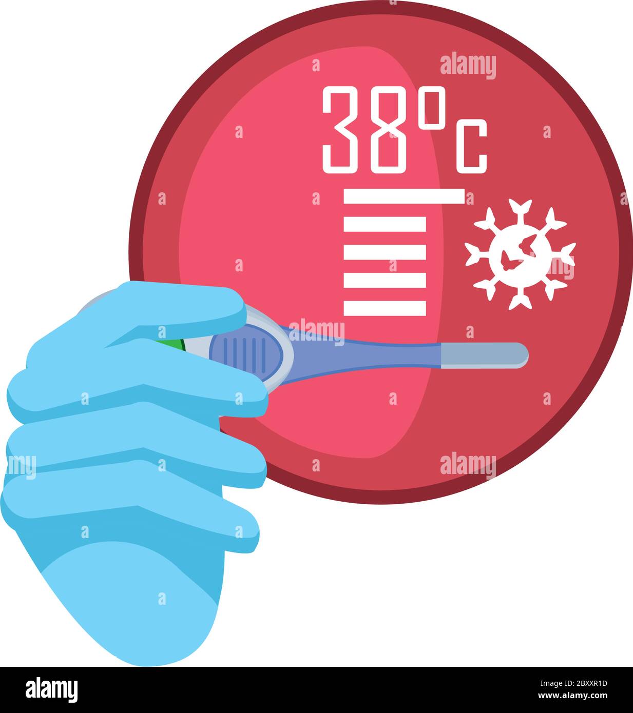 body thermometer detecting on white background vector illustration design Stock Vector