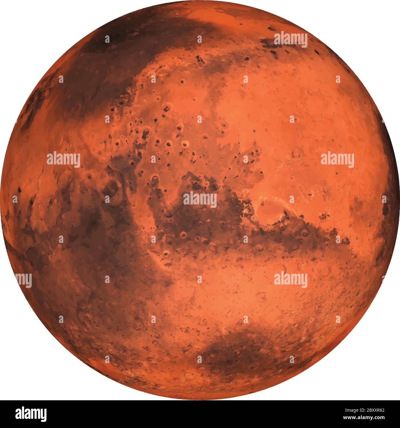 Planet Mars Isolated On White Background Realistic Vector Stock Vector Image Art Alamy