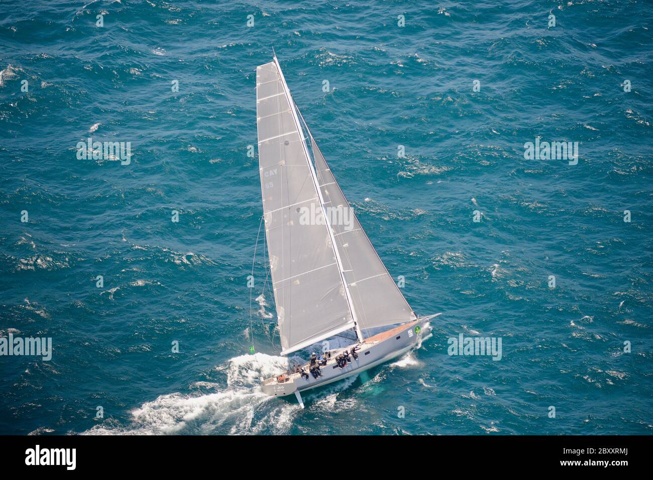 The yacht Caro makes its way out off Sydney Harbour in the 2014 Sydney ...