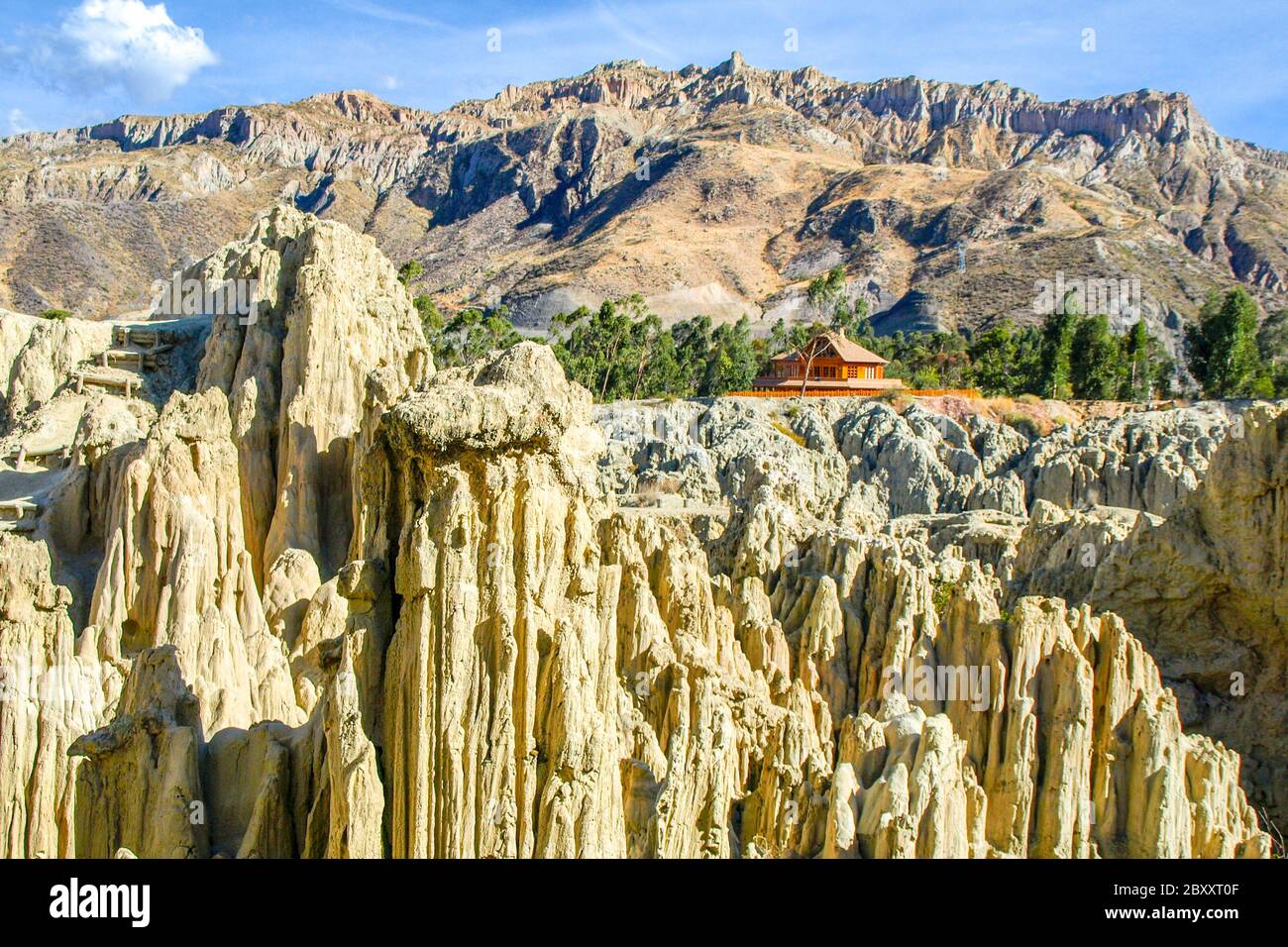 Rock formations in Moon valley near La Paz, Bolivia, South America. Stock Photo