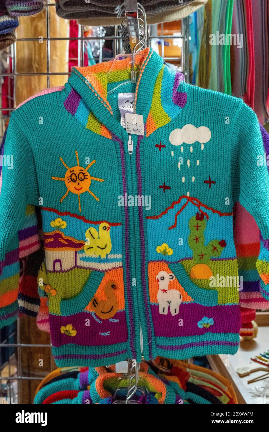 children's woolen sweater for sale in Old Town Albuquerque, New Stock Photo - Alamy