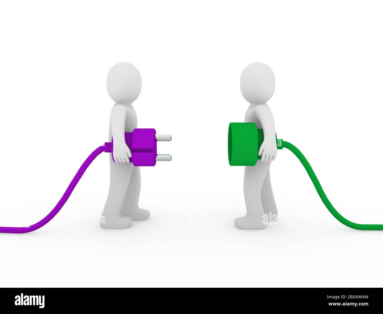 Men.com Plug In 3d men plug purple green Stock Photo - Alamy