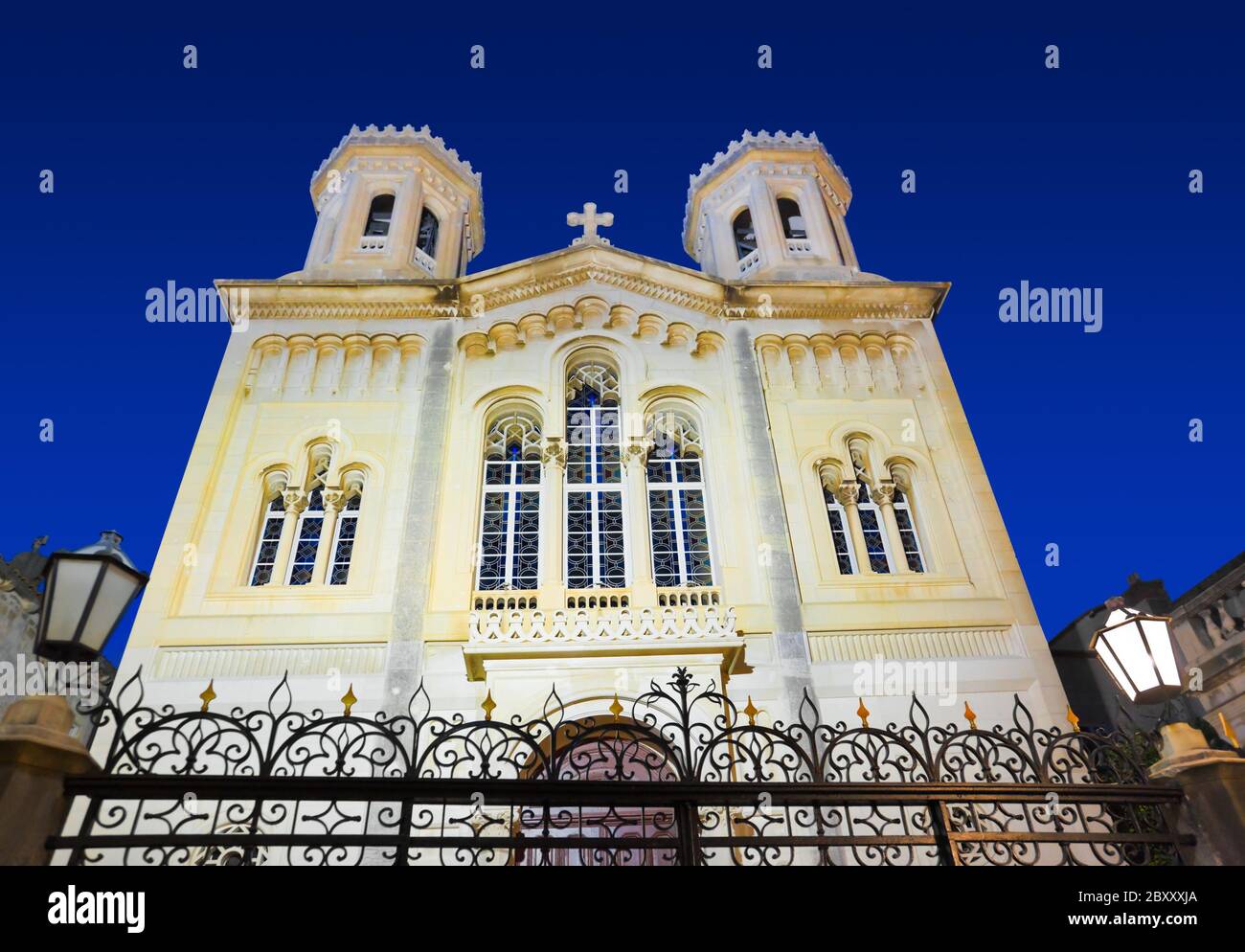 Ñhurch in Dubrovnik (Croatia) at night - architecture background Stock Photo