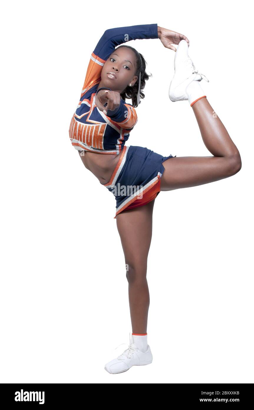 Black Girl Cheerleader Stock Photo