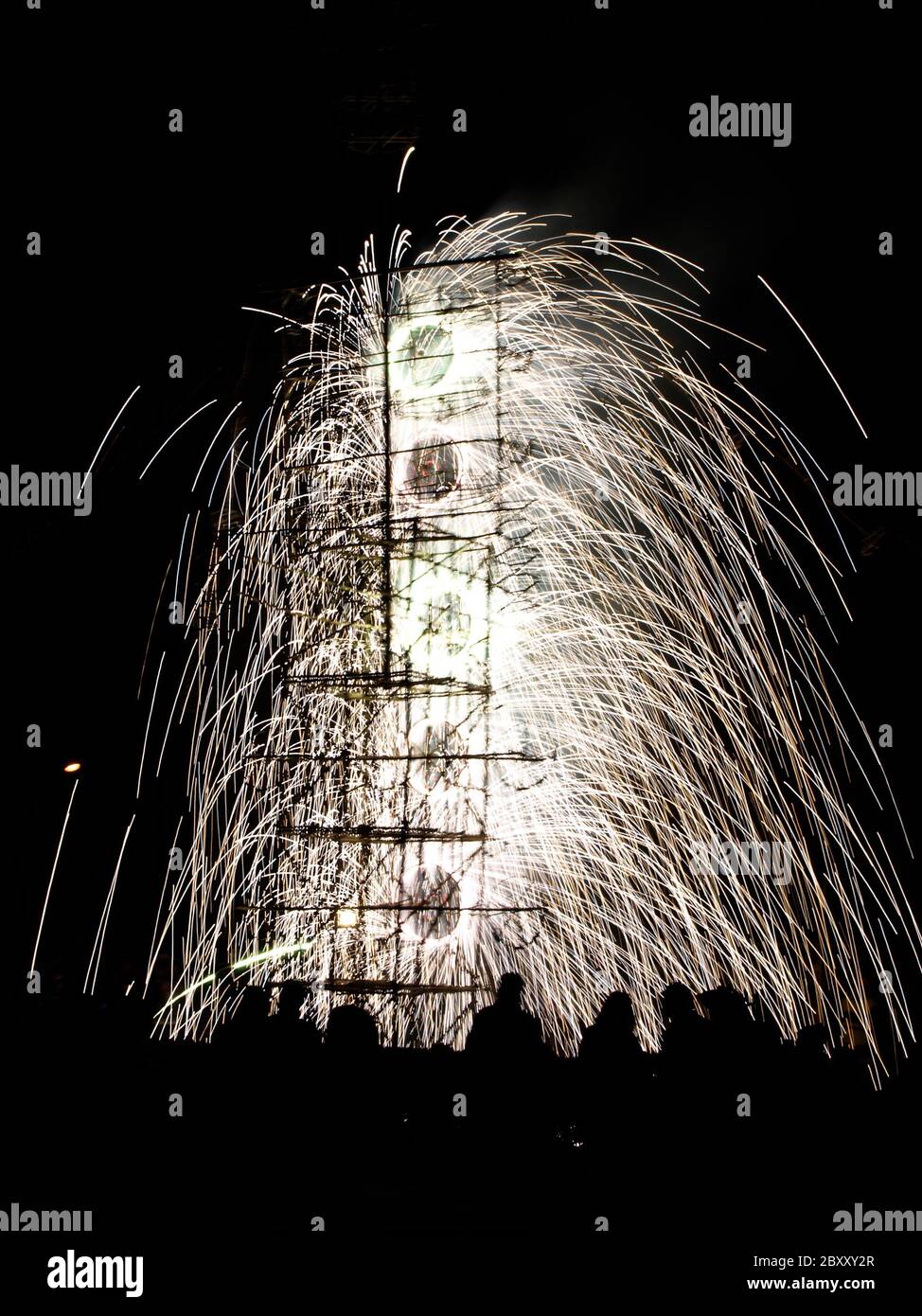 Fireworks made of bamboo structures is typical part of celebrations in
