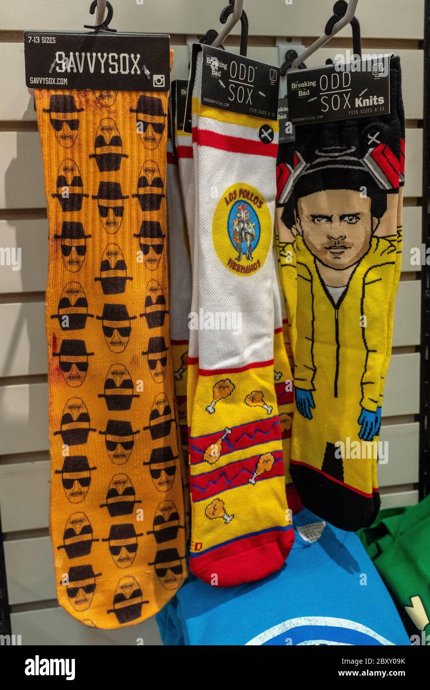 "Breaking Bad" souvenir socks for sale in Old Town Albuquerque, New Mexico Stock Photo