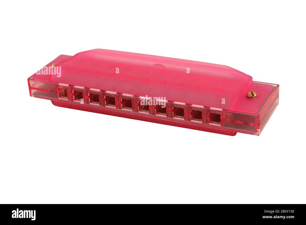 A Isolated pink harmonica on white Stock Photo - Alamy