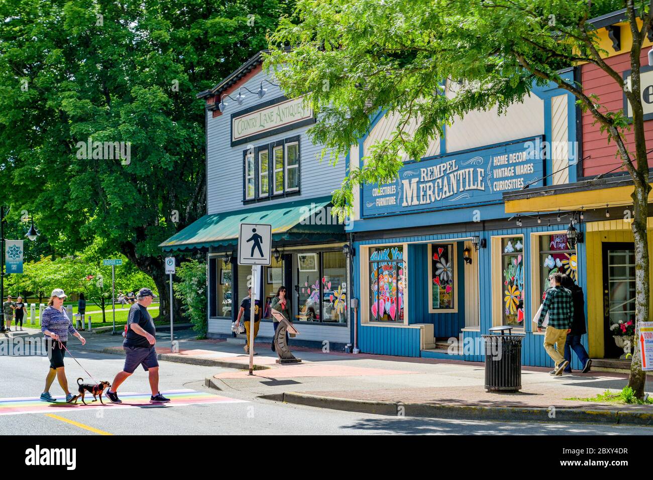 Country Lane Antiques and Rempel Mercantile, shops, Fort Langley, British Columbia, Canada Stock Photo