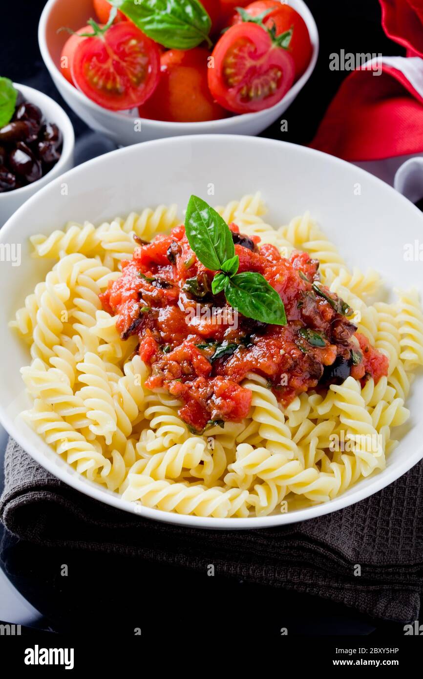 Pasta with Tomato sauce Stock Photo - Alamy