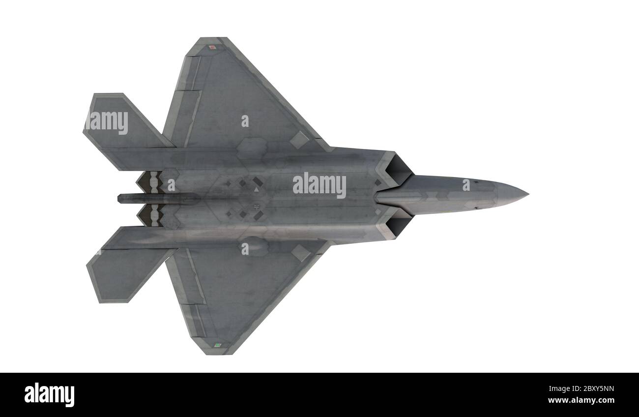 F -22 raptor , american military fighter plane.Jet plane. isolate white ...