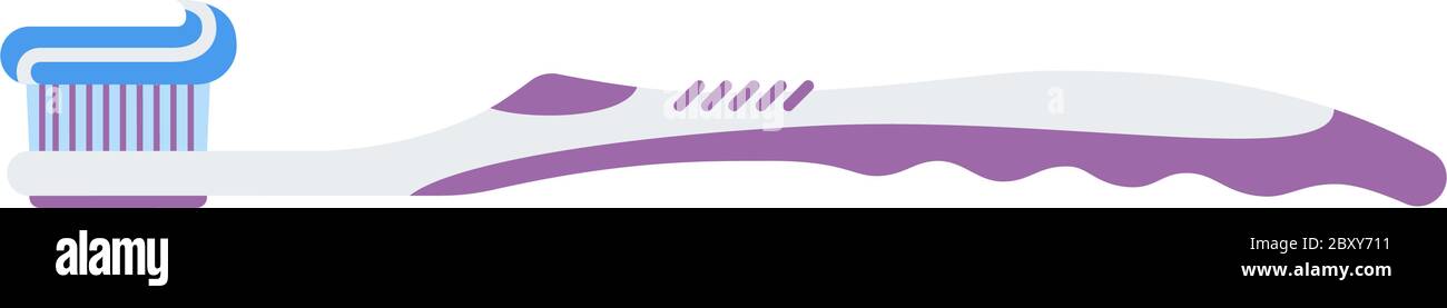 Toothbrush with paste horizontally vector icon flat isolated Stock Vector